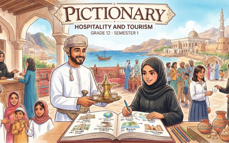 القاموس المصور (Pictionary) لأنشطة الثيم الثالث Hospitality and Tourism في مادة اللغة الإنجليزية للصف الثاني عشر – الفصل الدراسي الأول