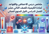 ملخص درس الاحماض والقواعد لمادة الكيمياء للصف الثاني عشر الفصل الدراسي الاول المنهج العماني