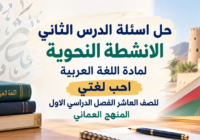 حل اسئلة الدرس الثاني الانشطة النحوية لمادة اللغة العربية احب لغتي للصف العاشر الفصل الدراسي الاول المنهج العماني