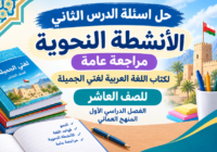 حل اسئلة الدرس الثاني الأنشطة النحوية مراجعة عامة لكتاب اللغة العربية لغتي الجميلة للصف العاشر الفصل الدراسي الاول المنهج العماني