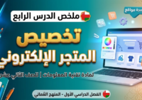 ملخص الدرس الرابع: تخصيص المتجر الإلكتروني لمادة تقنية المعلومات للصف الثاني عشر الفصل الدراسي الاول المنهج العماني