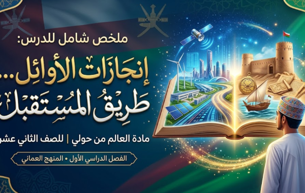ملخص شامل وحل اسئلة للدرس: إنجازات الأوائل… طريق المستقبل لمادة العالم من حولي للصف الثاني عشر الفصل الدراسي الاول المنهج العماني
