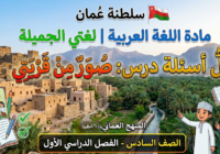 حل اسئلة درس صور من قريتي لمادة اللغة العربية لغتي الجميلة للصف السادس الفصل الدراسي الاول المنهج العماني