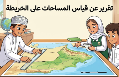 تقرير عن حساب المساحات على الخريطة لمادة الدراسات الاجتماعية للصف السابع الفصل الدراسي الاول المنهج العماني