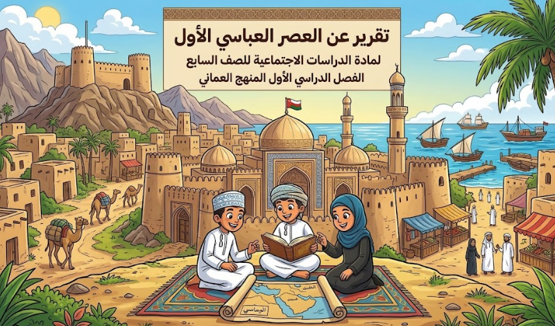 تقرير عن العصر العباسي الاول لمادة الدراسات الاجتماعية للصف السابع الفصل الدراسي الاول المنهج العماني