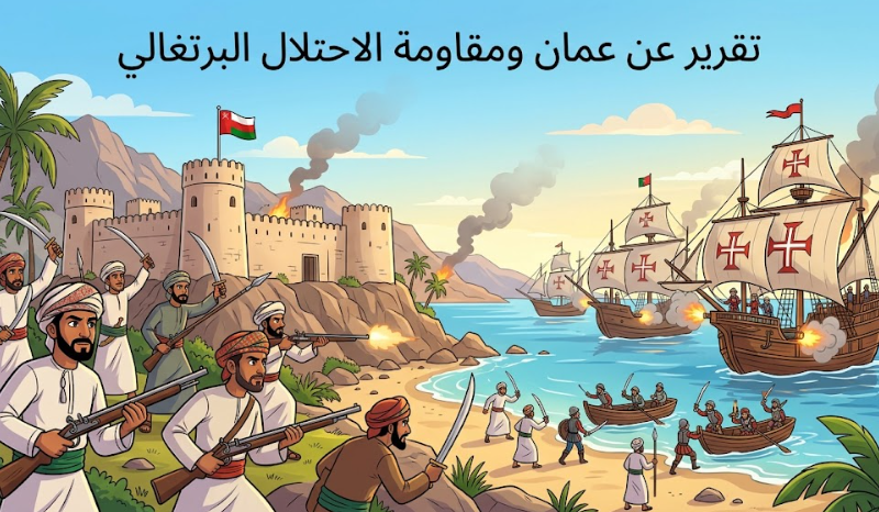 تقرير عن عمان ومقاومة الاحتلال البرتغالي لمادة الدراسات الاجتماعية للصف الثامن الفصل الدراسي الاول المنهج العماني