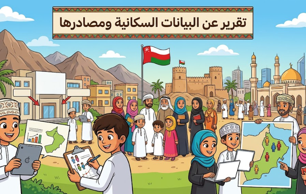 تقرير عن البيانات السكانية ومصادرها لمادة الدراسات الاجتماعية للصف التاسع الفصل الدراسي الاول