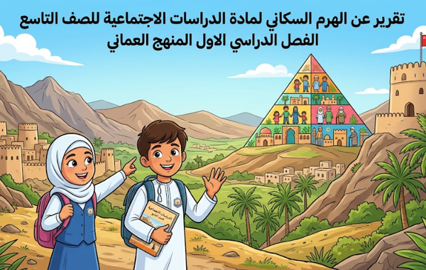 تقرير عن الهرم السكاني لمادة الدراسات الاجتماعية للصف التاسع الفصل الدراسي الاول المنهج العماني