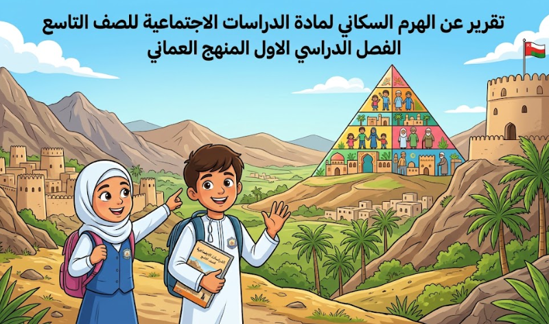 تقرير عن الهرم السكاني لمادة الدراسات الاجتماعية للصف التاسع الفصل الدراسي الاول المنهج العماني