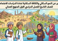 تقرير عن النمو السكاني والكثافة السكانية لمادة الدراسات الاجتماعية للصف التاسع الفصل الدراسي الاول