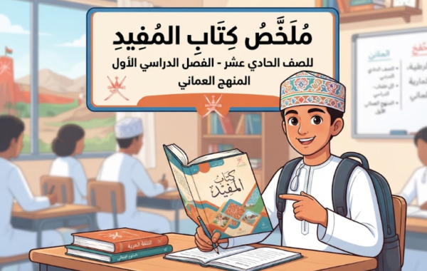 ملخص كتاب المفيد لمادة اللغة العربية للصف الحادي عشر الفصل الدراسي الاول