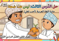حل الدرس الثالث ليس هذا ضعفا لمادة اللغة العربية احب لغتي للصف الثاني الفصل الدراسي الاول المنهج العماني