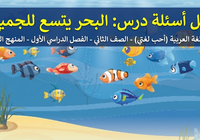 حل اسئلة درس البحر يتسع للجميع لمادة اللغة العربية احب لغتي للصف الثاني الفصل الدراسي الاول المنهج العماني