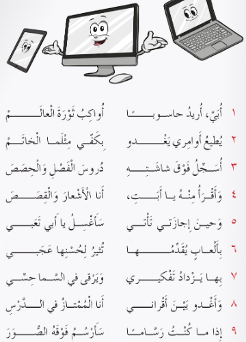 حل اسئلة درس حاسوب لمادة اللغة العربية احب لغتي للصف الثالث الفصل الدراسي الاول المنهج العماني