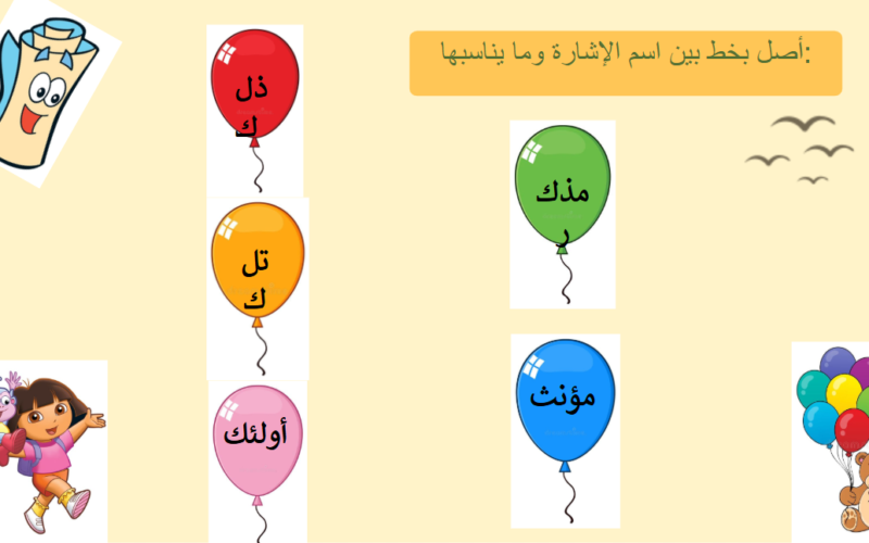 ملف بوربوينت لشرح درس اسماء الاشارة لمادة اللغة العربية احب لغتي للصف الثاني والثالث والرابع