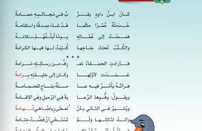 الشرح الكامل لدرس وقصيدة سليمان والحمامة لمادة اللغة العربية لغتي الجميلة للصف الخامس الفصل الدراسي الاول المنهج العماني