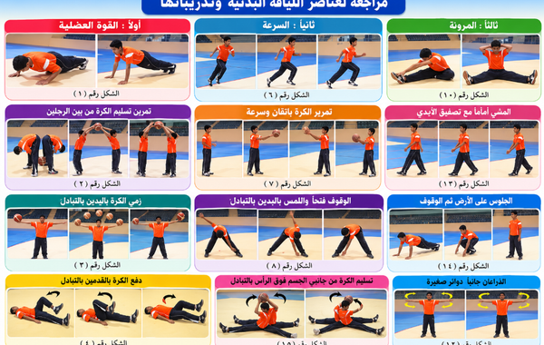 ملخص درس مراجعة لعناصر اللياقة البدنية وتدريباتها لمادة الرياضة المدرسية للصف الثاني عشر الفصل الدراسي الاول