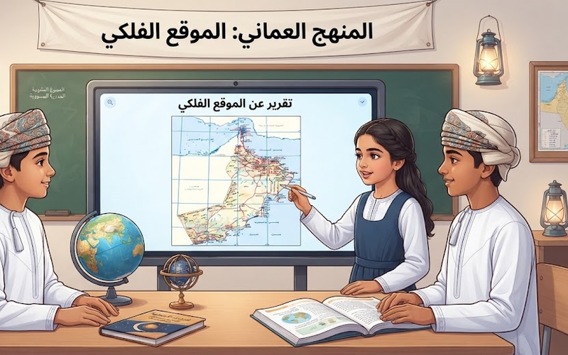 تقرير عن الموقع الفلكي لمادة الدراسات الاجتماعية للصف الخامس الفصل الدراسي الاول المنهج العماني